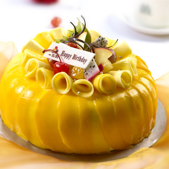 金色美梦(2磅:2磅(8寸,蛋糕 双层夹心 时令水果_一品轩蛋糕-中国鲜