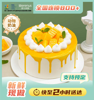 维尔纳斯 似水流年动物奶油生日蛋糕/6寸