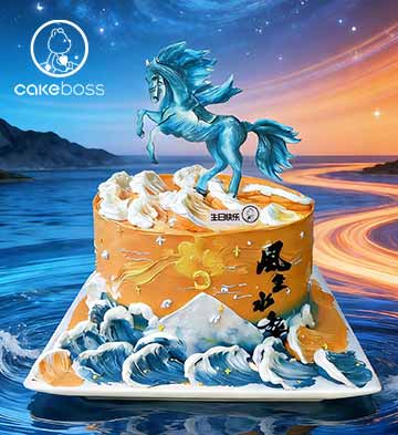 CAKEBOSS马年限定“风马凌云”水果奶油蛋糕/4寸