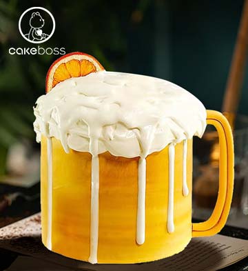 CAKEBOSS啤酒造型水果奶油蛋糕/4寸
