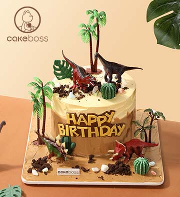 CAKEBOSS侏罗纪恐龙水果奶油蛋糕/4寸