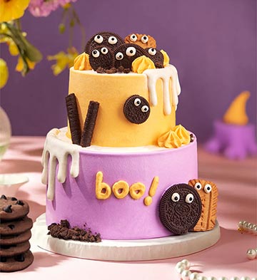 雀巢 奥利奥小怪兽双层冰淇淋/水果动物奶油生日蛋糕/6+4英寸