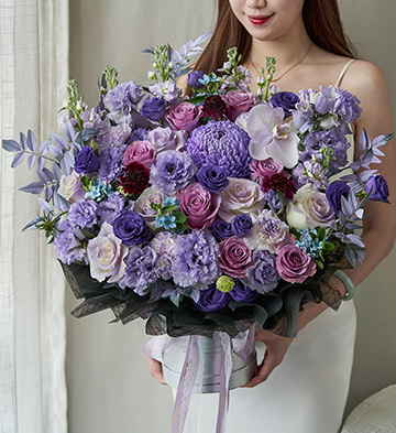 紫梦星河/鲜花抱抱桶